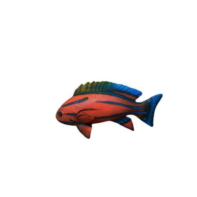 Statue de poisson rouge à rayures