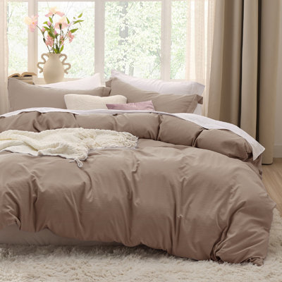 Housse de couette en microfibre de format grand format - ensemble de literie très doux en coton prélavé (ensemble de 3)