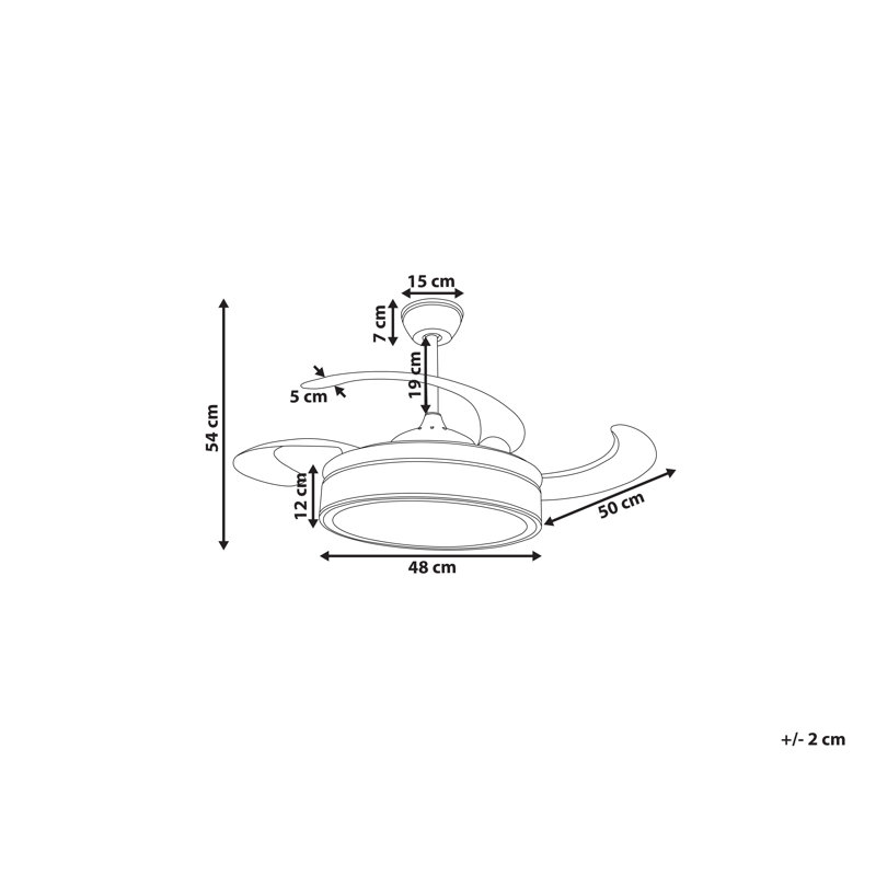 Ashae 48cm Ceiling Fan with LED Lights