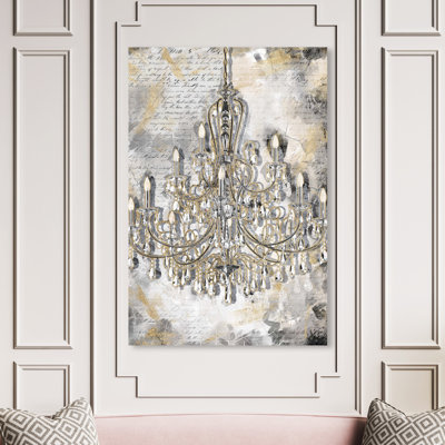 " Fashion And Glam Calligraphy Chandelier, Modern & Contemporary Gold " by Oliver Gal