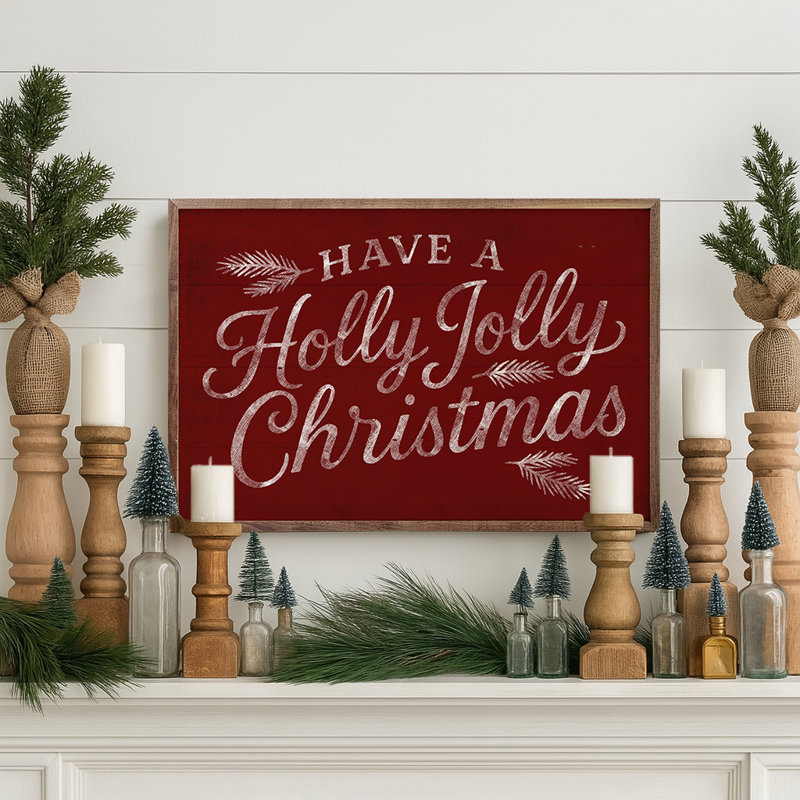 Have A Holly Jolly Christmas, Rouge, H 10 po x l 16 po