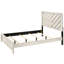 Rustic Full Size Bed In Beige Grey With Geometric Design And Construction - Bedroom Wooden Pattern Style