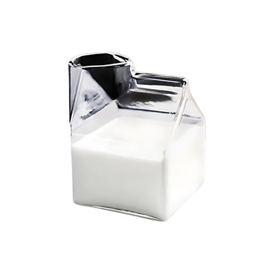 Glass Milk Carton Container - 10oz (300ml)
