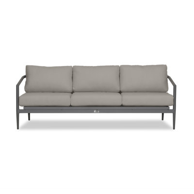 Delaine 83.25'' Wide Powder Coated Aluminum Patio Sofa with Cushions