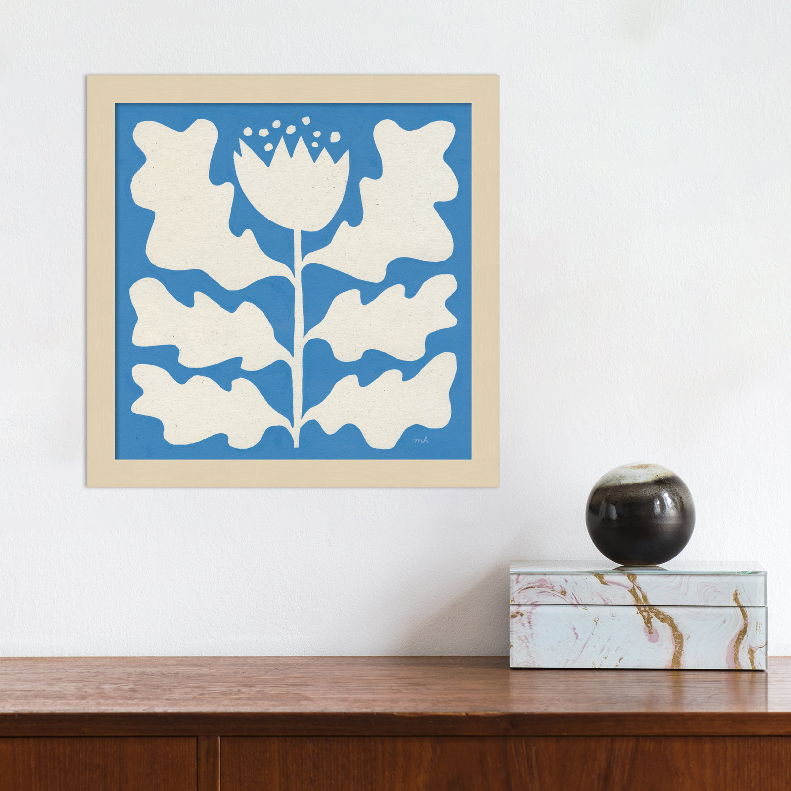 Delighted I Blue by Moira Hershey, Brown, 25" W x 25" H