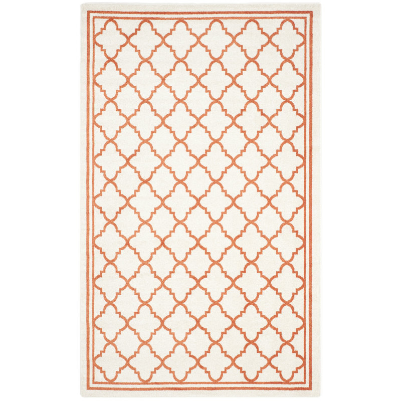 Tapis géométrique Ammundsen, Rectangle 4pi x 6 pi, Beige/Orange