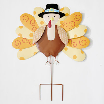24" Metal Turkey Thanksgiving Outdoor Yard Stake