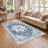Machine Washable Non-Slip Blue Oriental Area Rug-1222549959