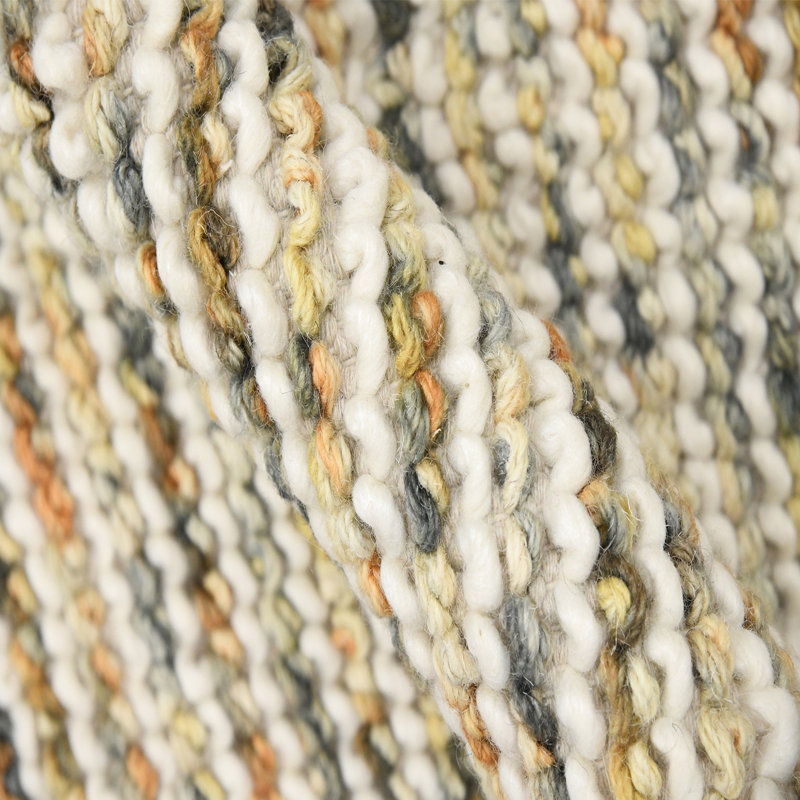 Handmade 5' x 7' Orange Stripe Wool Area Rug