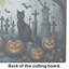 Black Cat Spooky Halloween Glass Cutting Board Large