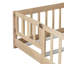 Lit double pleine grandeur avec clôture et porte, lit en bois d'hévéa avec garde-corps de sécurité