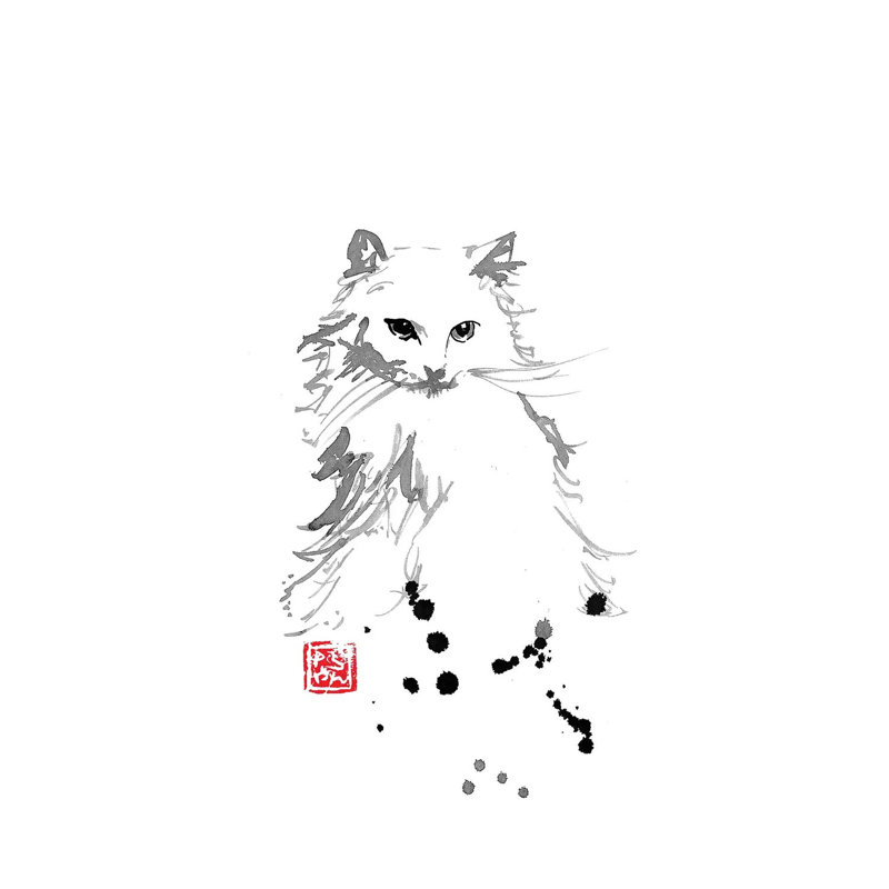 White Fur by Péchane - Print on Canvas, 20.32 cm H x 30.48 cm W, Wrapped Canvas