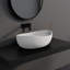 Lavabo vasque de salle de bain à surface solide 23,6 po en blanc mat