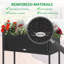 Lit de jardin portatif surélevé avec aspect osier en rotin et rangement pour outils