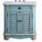 Benton Collection 32 Inch Cottage Freestanding Rustic Blue Fairfield Bathroom Vanity, Single Sink, White Marble Top, Fully Assembled