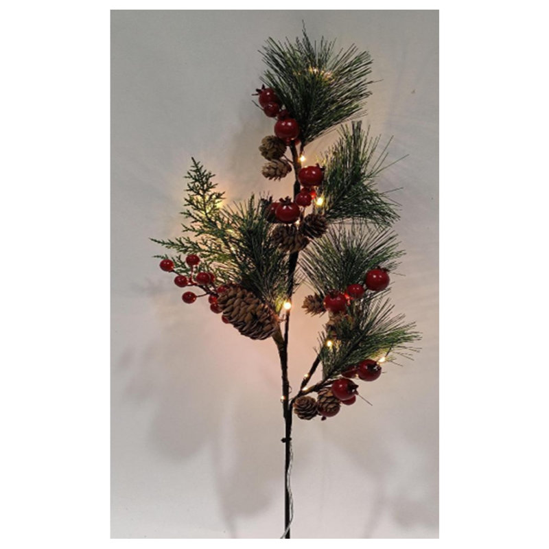 Faux Pine/Berry/Leaf Branch