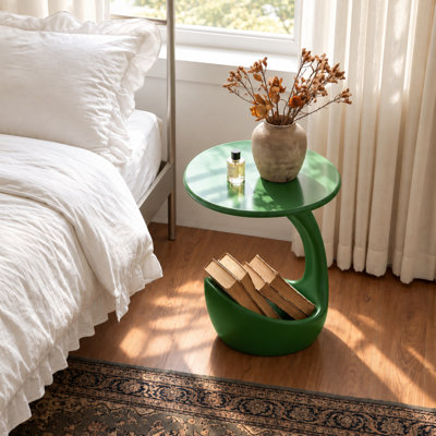 Petite table d'appoint 16 po avec lit pour chat, table de bout 2 en 1 pour animaux de compagnie, noire, sans assemblage