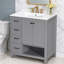 Meuble-lavabo 30 po avec comptoir en céramique, 2 tiroirs et tablette ouverte-1024770535