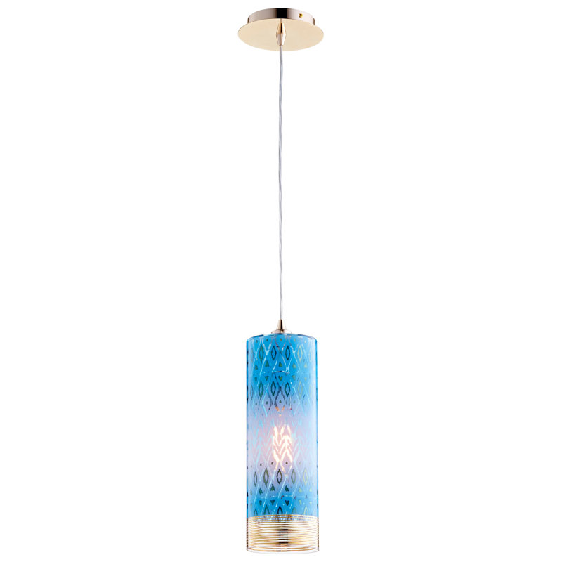 Kaska 1 - Light Pendant, Blue, 15" H x 4" W x 4" D