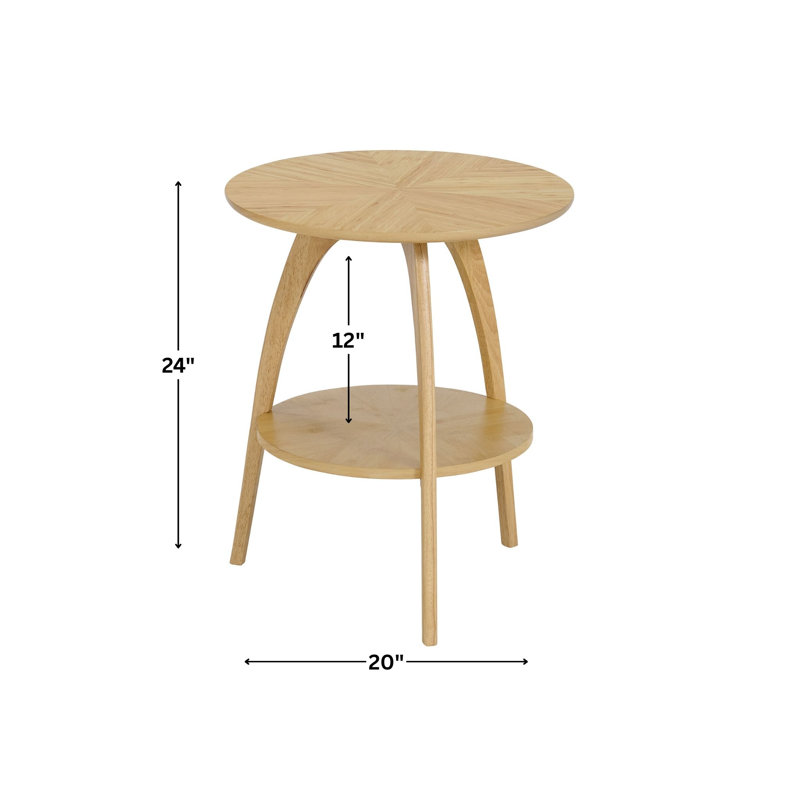 Atreu Three Leg End Table with Storage, Bamboo