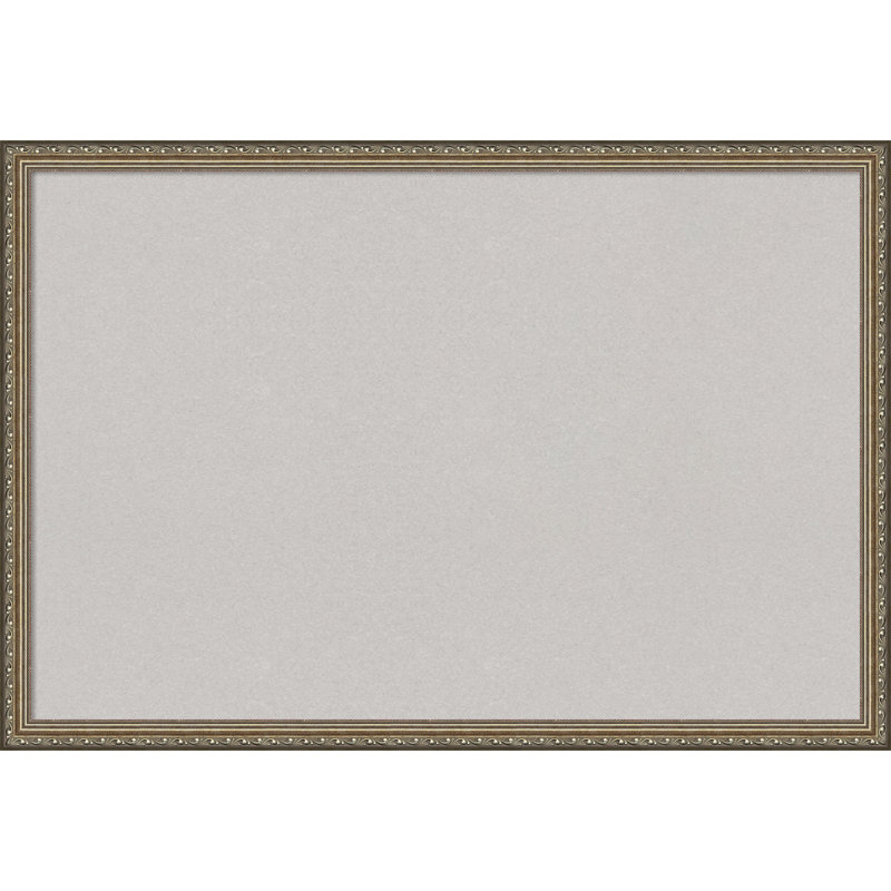 Panneau de liège gris, cadre en bois argenté parisien - babillard, tableau d'organisation, tableau d'affichage, 22 po x 30 po