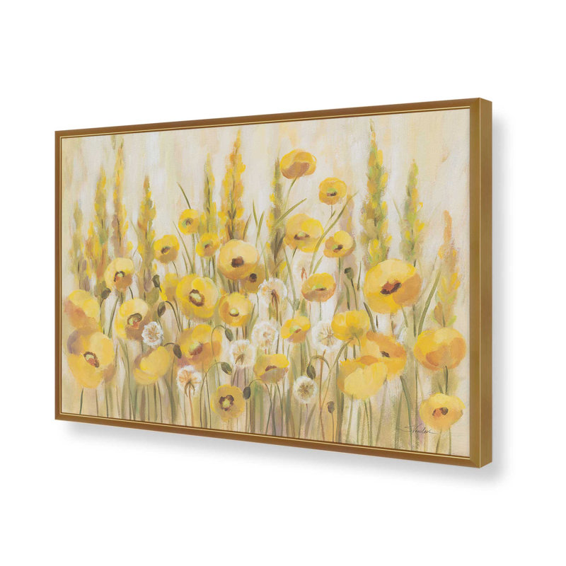 «Yellow Field» par Silvia Vassileva, reproduction d'art, H 12 po x l 18 po, Doré