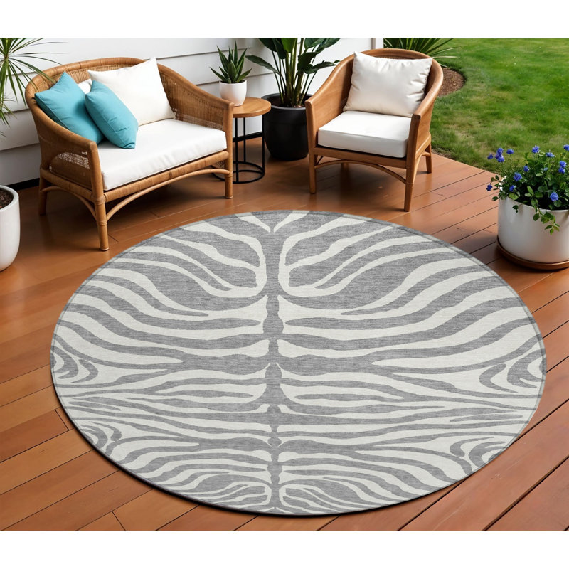Tapis intérieur lavable rond 8 po