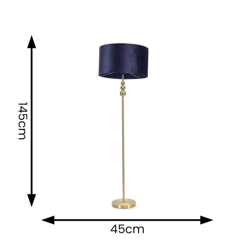 Randalia 145cm Traditional Floor Lamp, Forest Green, Black