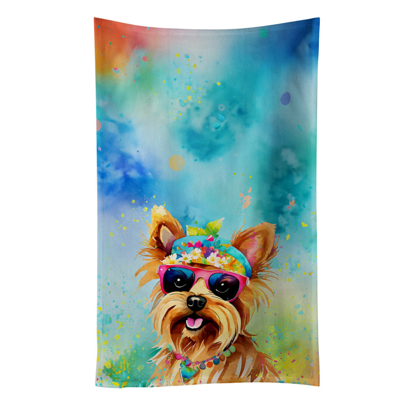 Yorkshire Terrier Hippie Dawg Kitchen Towel