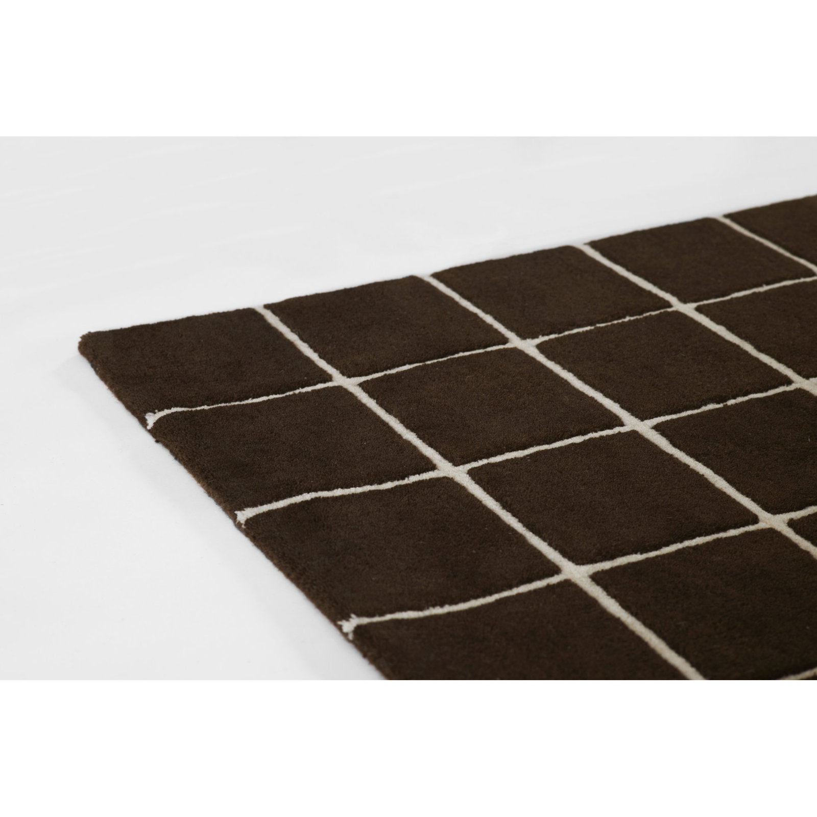 Montara Brown Hand-Tufted Geometric Wool Rug, Rectangle 6' x 9'