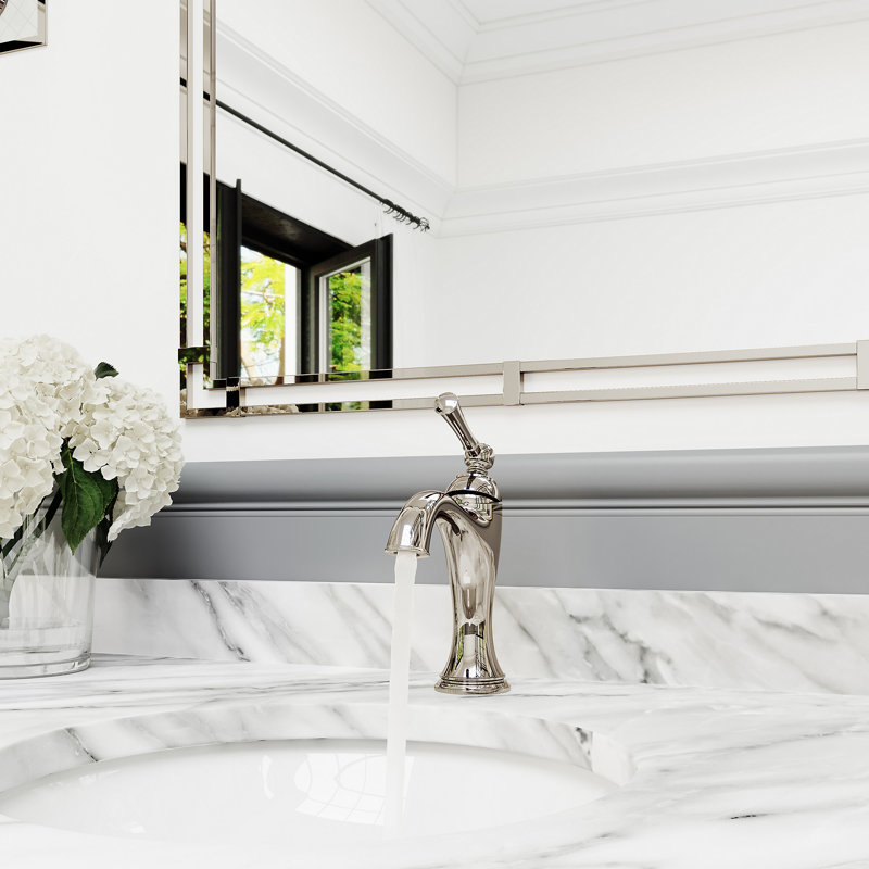 Tisbury Single Hole Bathroom Faucet with Drain Assembly, Polished Nickel