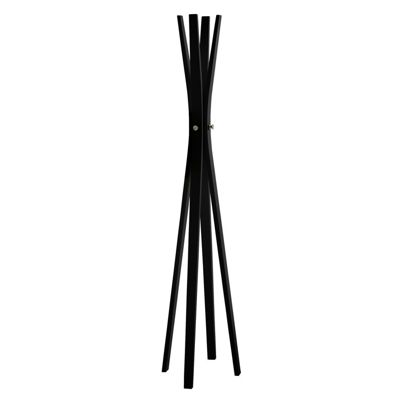 Solid Wood Coat Rack, Black
