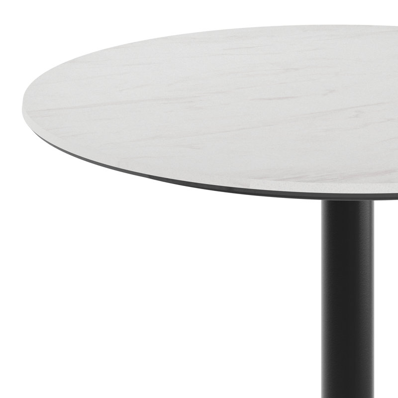 Commercial Seamless Surface Tabletop with Bar Height Crisscross Base, 42"H x 31.25"L x 31.25"W, White