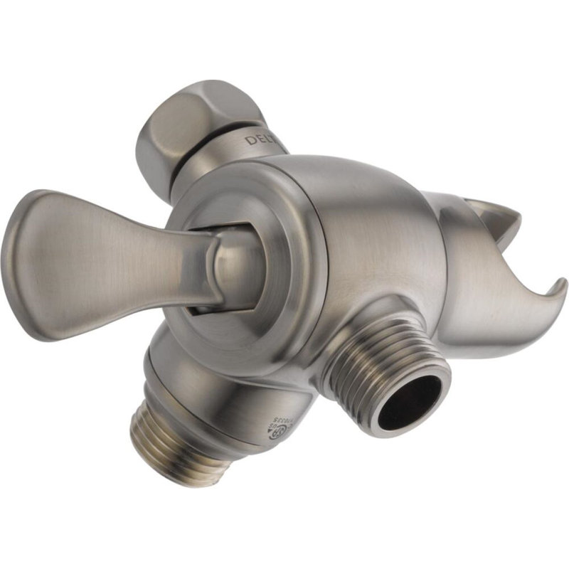Inverseur de bras à 3 voies avec fixation pour douche à main Universal Showering Components, Acier inoxydable Brilliance