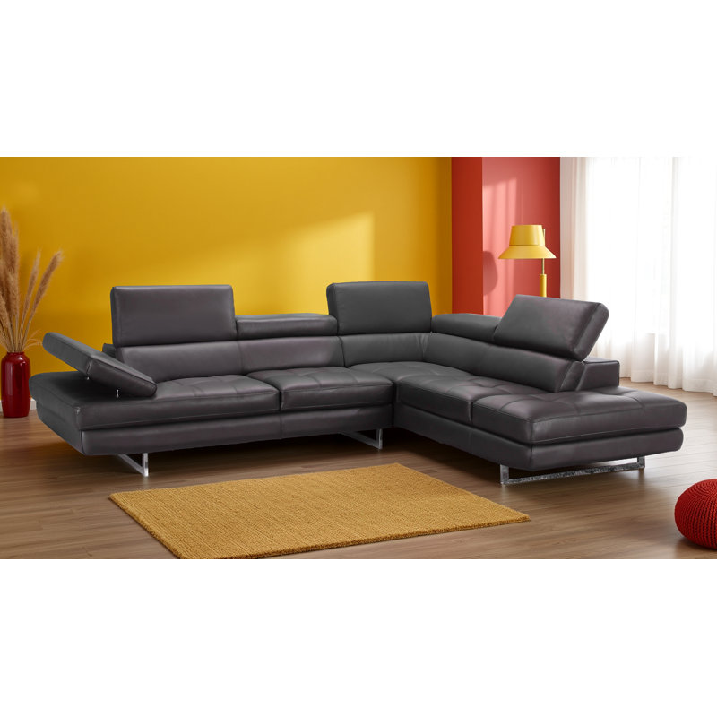Canapé modulaire 2 pièces Antalya, Cuir véritable café