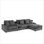 Canapé 4 places avec console porte-gobelet, chargeur USB et repose-pieds mobile-124361860