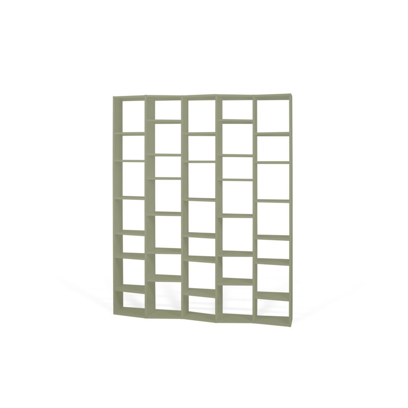 Susitna 224cm H x 182cm W Geometric Bookcase, Matte Grey