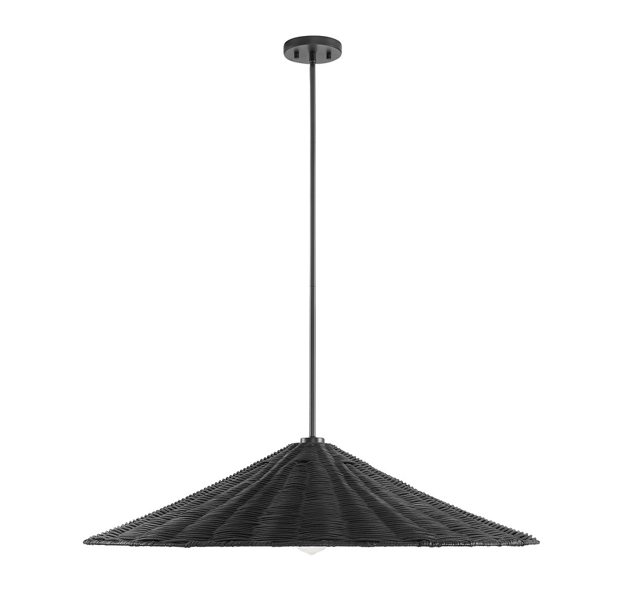 Lilliana 1-Light Dimmable Height Adjustable Pendant, Matte Black, 8" H x 35" W x 35" D