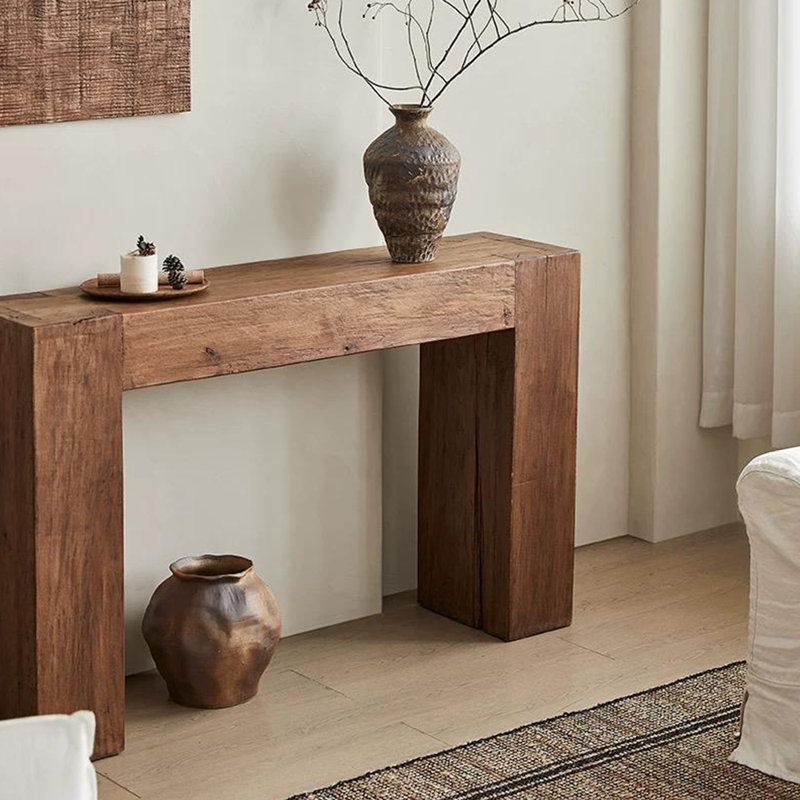 Console moderne et simple en bois massif, 29.9" H x 62.9" W x 11.8" D
