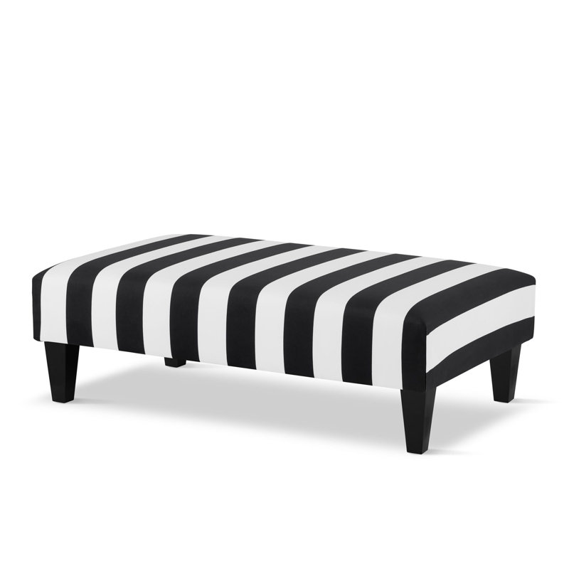 Idiaquez 120cm Wide Velvet Rectangle Striped Cocktail Ottoman