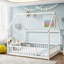 Lits de plancher Safe House, structure en bois de pin massif, style maison de campagne pour enfants