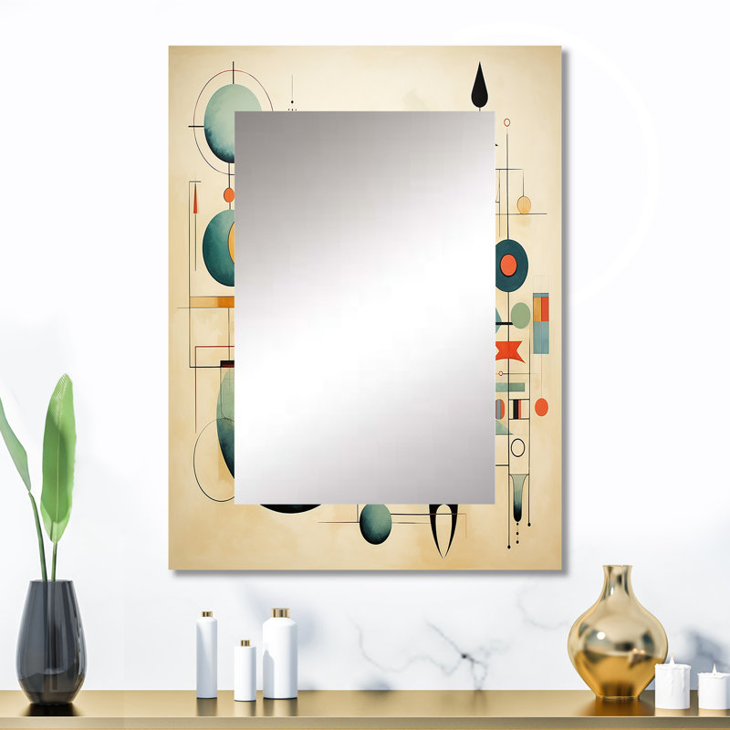 Distant Galaxies Midcentury Elegant Retro IV - miroir mural moderne Mid-Century, miroir décoratif moderne, impression d'art en métal