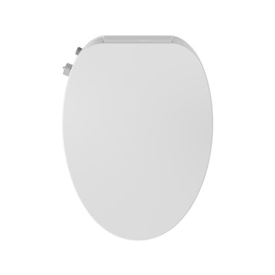 Siège de toilette manuel allongé avec deux buses autonettoyantes, nettoyage à l'arrière et féminin, bidets non électriques pour les toilettes existantes, blanc, sans câblage et installation facile