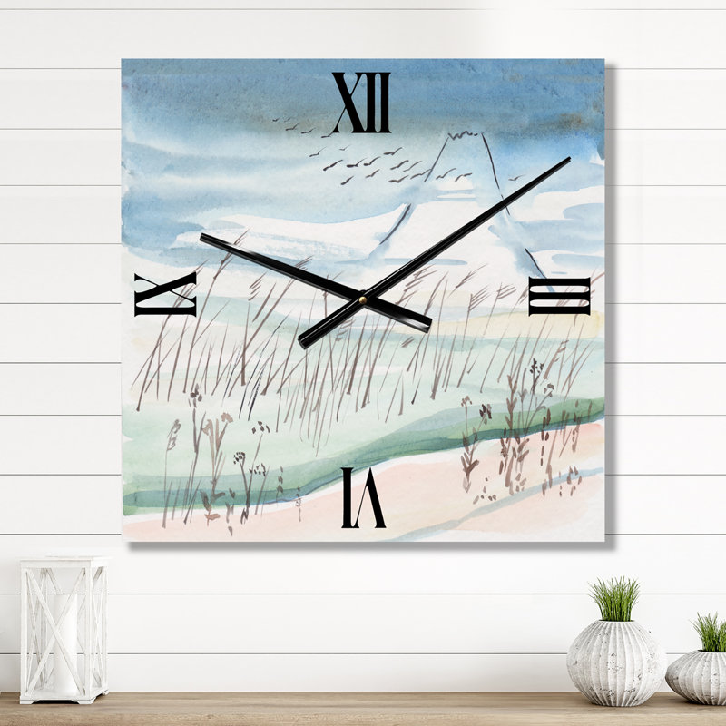 Horloge murale grues volant au-dessus d'une montagne enneigée, Petit