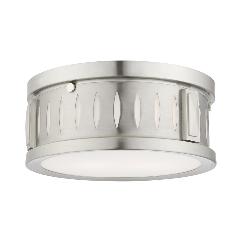 Alipio Glass Flush Mount, Brushed Nickel