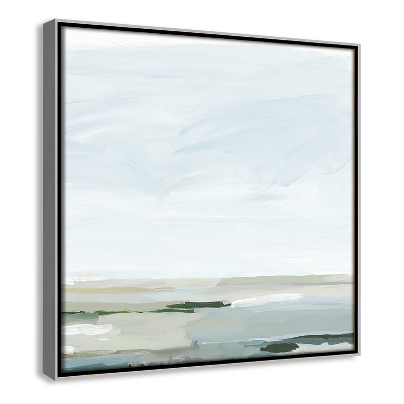 Catrena Pure Stillness - Floater Frame Painting Print on Canvas, 13.5" H x 13.5" W, Silver
