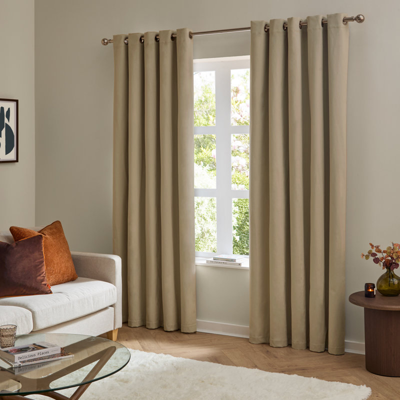 The Ultimate Velvet Blackout Curtain Panel Pair, Brown, 168cm Width x 229cm Drop