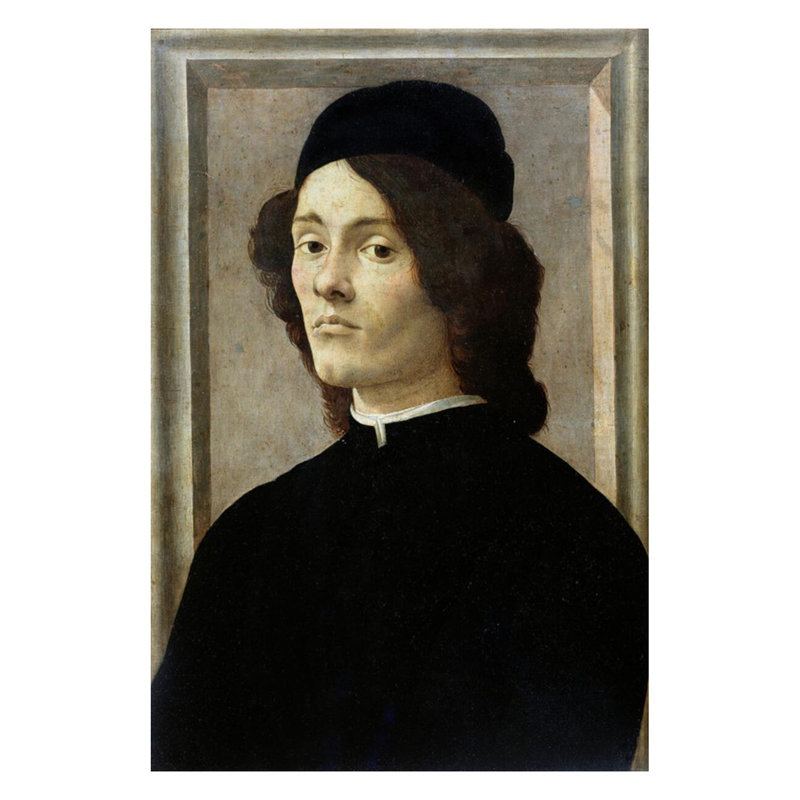 Portrait d'un homme par Sandro Botticelli - Impression giclée, H 28 po x l 22 po
