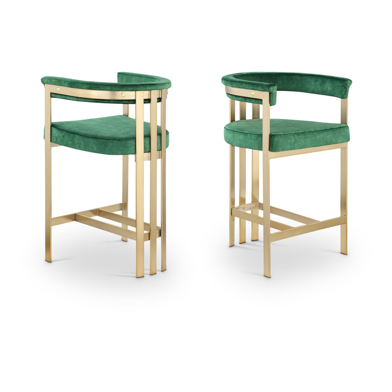 Tabouret de comptoir 26,4 po Marcello, Velours vert