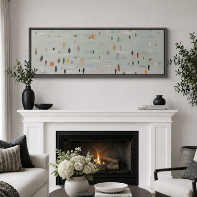 Abstract Crowd Figure Impressionist Modern Wall Decor Extra Large Pictures Framed Canvas Print Wall Art